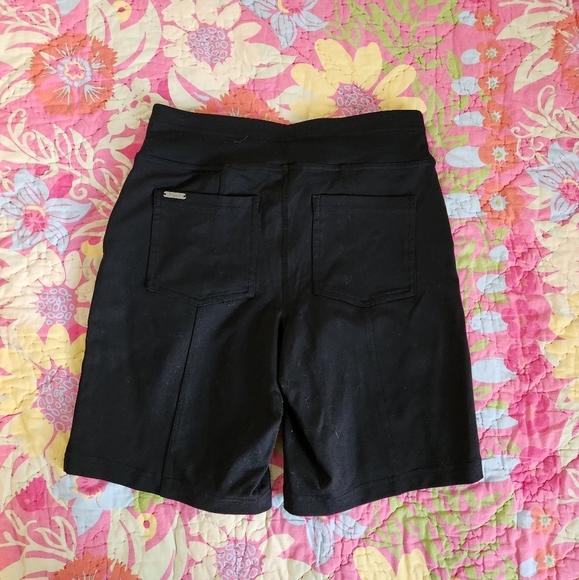 Hyba Stretchy Black Bermuda Bike Shorts High Waisted Rise Yoga Gym Activewear - Picture 2 of 3